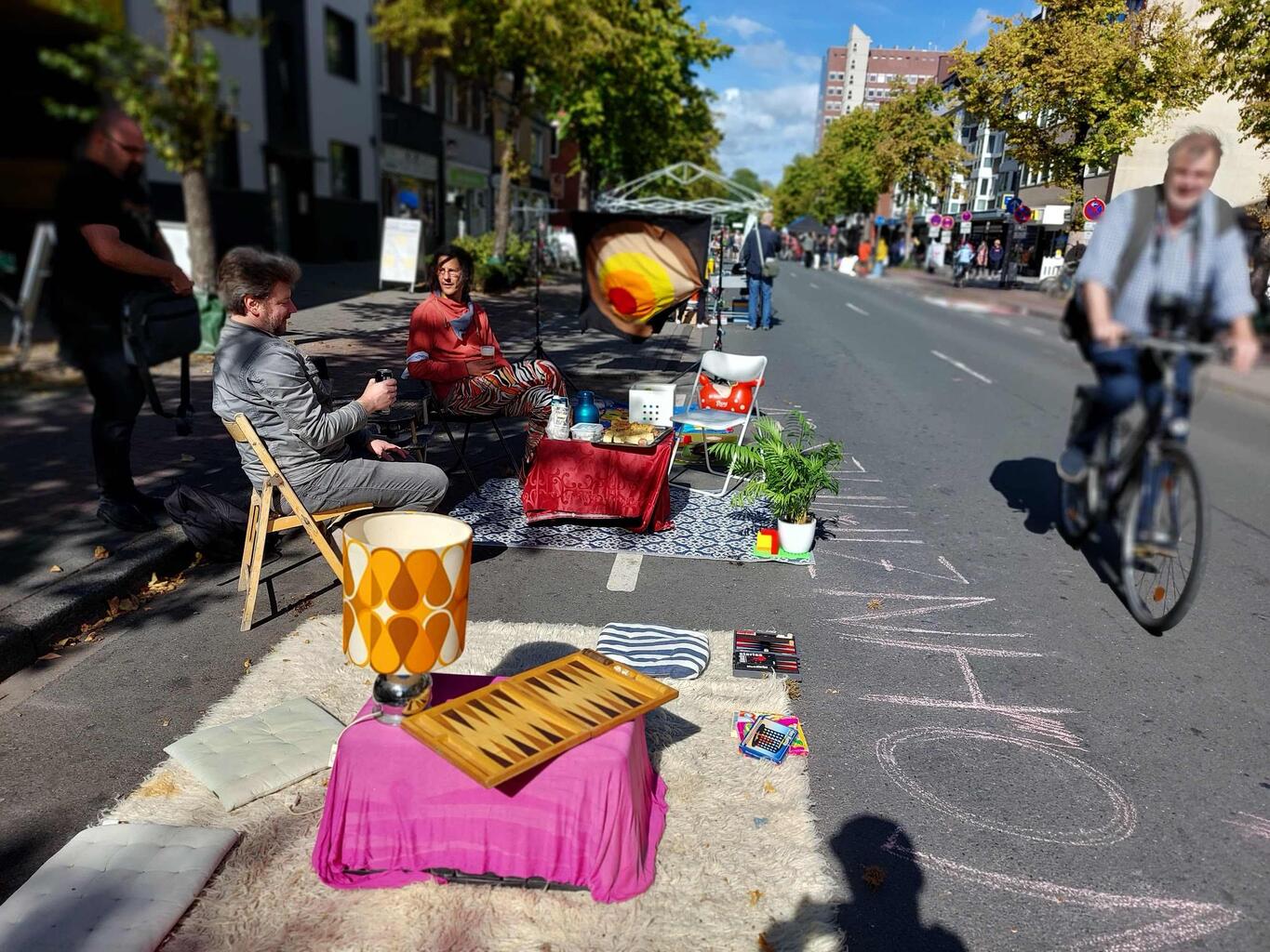 Wohnzimmerlounge beim Parking Day